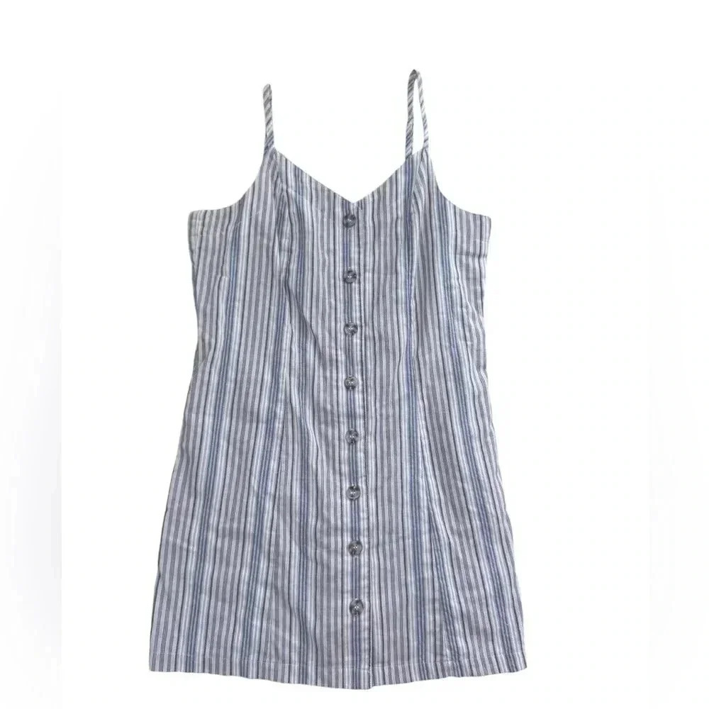 Promesa Striped Mini Dress Spaghetti Straps Pockets Size Medium